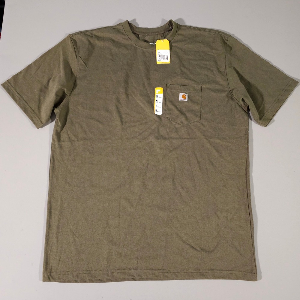 Carhartt Pocket T-Shirt Mens XL Olive K87 Heavyweight Loose Fit Short Sleeve
